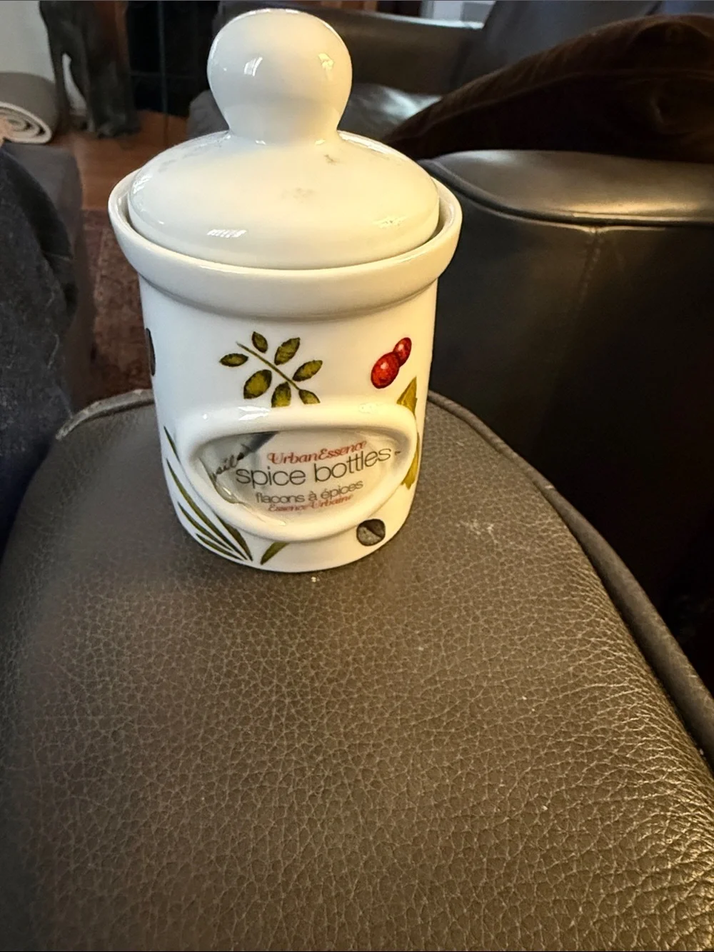 White Ceramic Spice Bottle Jar with Lid